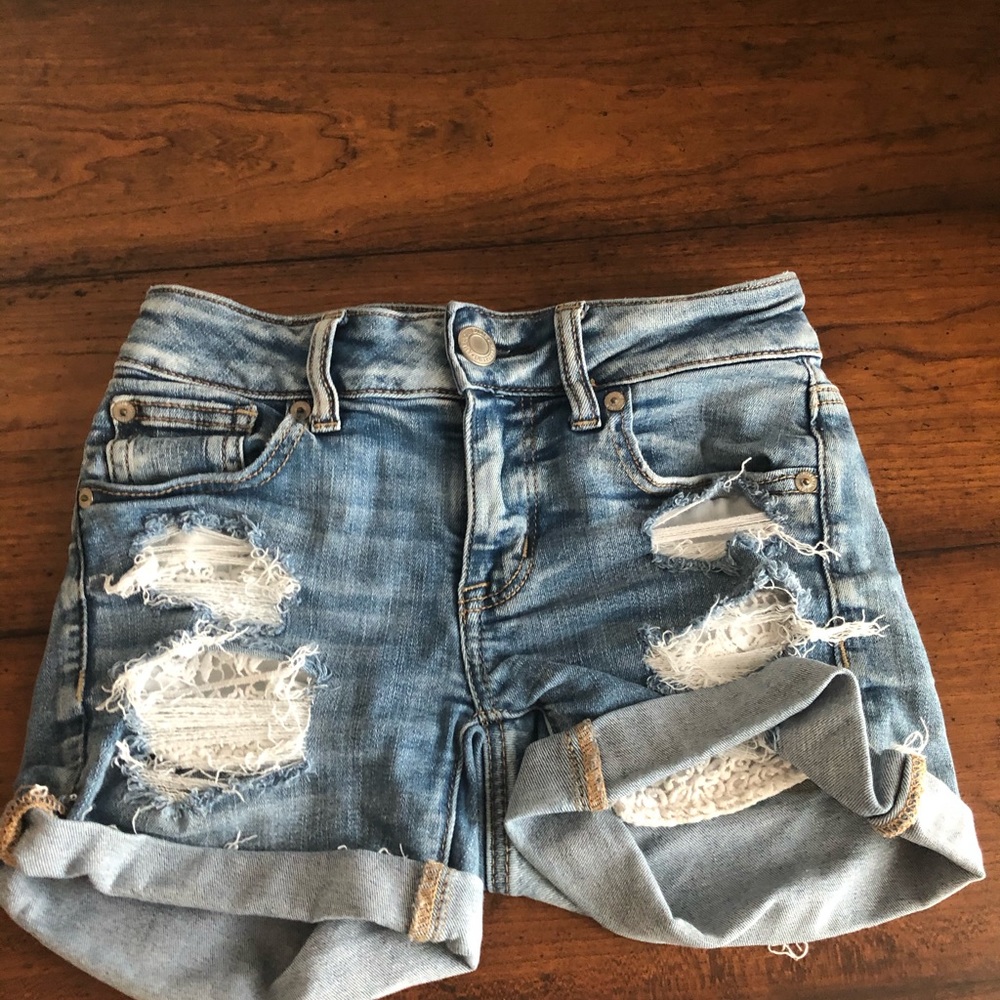 American eagle ripped jean shorts
